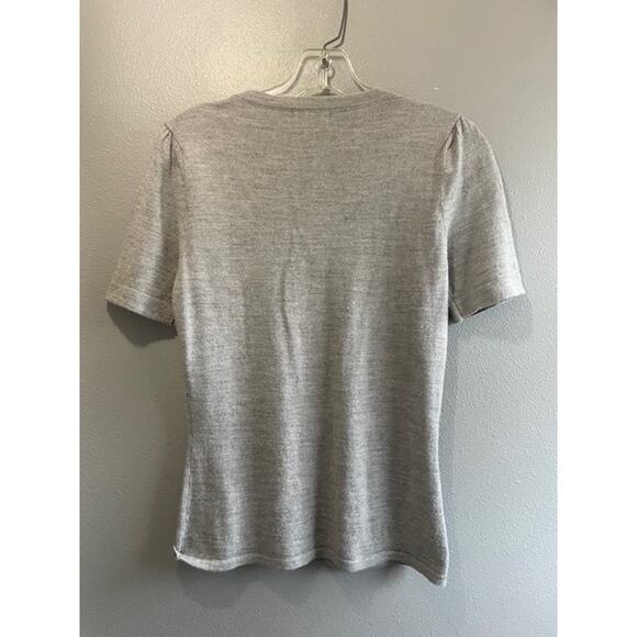 Vertigo Paris Size Small Short Sleeve Sweater Top Wool Blend Gray - Picture 3 of 4